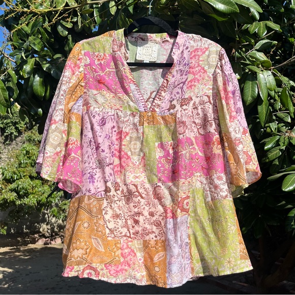 Johnny Was Tops - Johnny Was Multicolor Cotton/Silk BlendBlouse